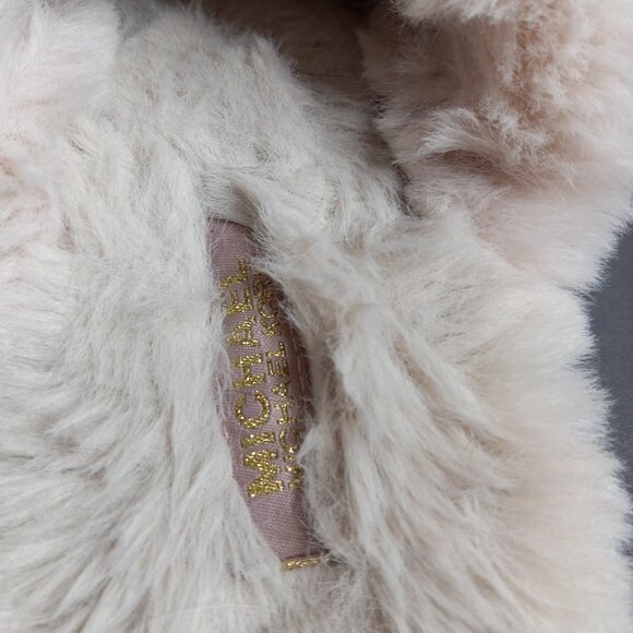 Michael Kors Janis Faux Fur-Lined Logo Jacquard Slipper 9 M Soft Pink - Picture 8 of 10